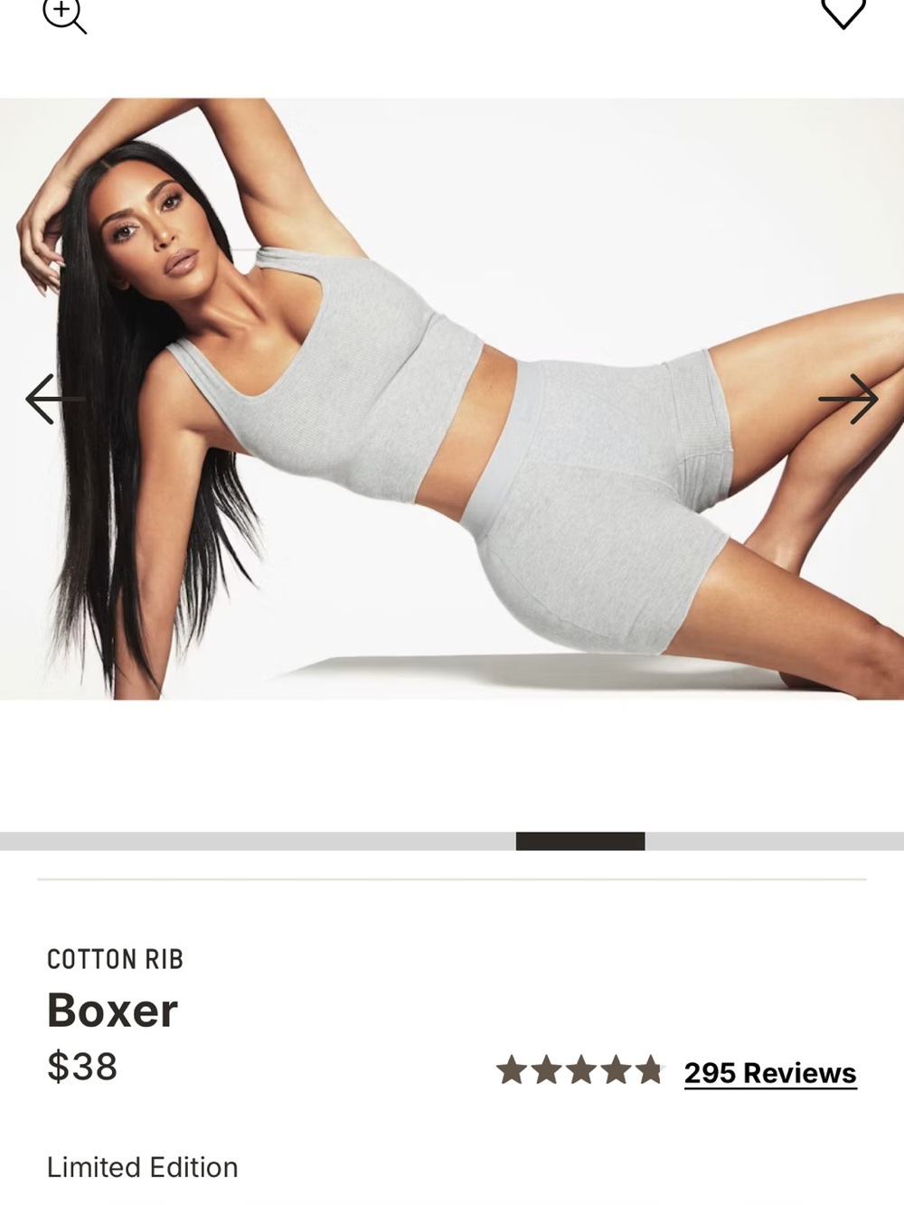 Skims cotton ribbed boxer + tank set